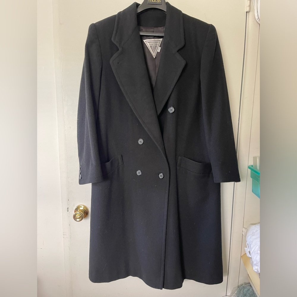 VINTAGE BLACK WOOL/CASHMERE COAT